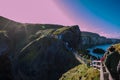 Rope Bridge in North Ireland Royalty Free Stock Photo