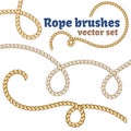 Rope brushes set. Realistic vector design. Royalty Free Stock Photo