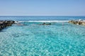 Crystal Clear Turquoise Water at Blue Lagoon Island in the Bahamas Royalty Free Stock Photo