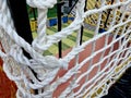 a rope cage for children on the pirate-themed playground, a fishing net Royalty Free Stock Photo