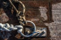 Rope and Chain in Dock Royalty Free Stock Photo
