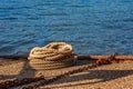 Rope and chains in the marina at Rur lake