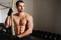 Rope climbing workout Royalty Free Stock Photo