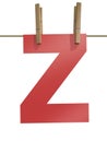 Rope with clothespin and letter z
