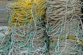 Rope coils on an English quayside