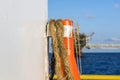 A rope on a emergency beacon or EPIRB
