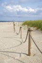 Rope fence on beach. Royalty Free Stock Photo