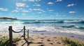 A rope fence on a beach Royalty Free Stock Photo