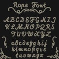 Rope font, nautical hand written Letters