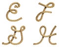 Rope forming letter A, B, C, D