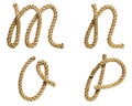 Rope forming letter A, B, C, D