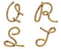 Rope forming letter A, B, C, D Royalty Free Stock Photo