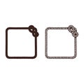 Rope Frame Border Set, Two different decorative square vintage rope frames with ropelike borders and bow Royalty Free Stock Photo