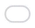 Rope frame in rectangle with rounded corners shape for photo or picture in retro yacht style. Maritime design element