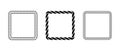Rope frame set. Squared cord border collection. Rectangular rope loop pack. Chain, braid or plait border bundle. Square Royalty Free Stock Photo