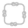 Rope frame - square rope frame with knots