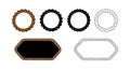 Rope frames and borders collection in black brown and white colors vector illustration for design elements and decoration Royalty Free Stock Photo