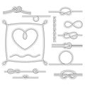 Rope frames and knots - borders and corners Royalty Free Stock Photo