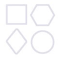 Rope frames set vector illustration. Collection of shapes isolated on the white background. For decoration and design in marine. Royalty Free Stock Photo