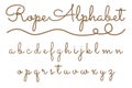 Rope hand drawn alphabet Royalty Free Stock Photo