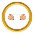 Rope in hands icon