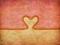 Rope heart on decorative paper Royalty Free Stock Photo