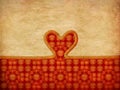 Rope heart on decorative paper Royalty Free Stock Photo