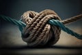 Rope held together by a last strand ready to snap, business, metaphors Royalty Free Stock Photo