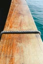 Rope holding boat railing Royalty Free Stock Photo