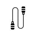 Black solid icon for Rope, jumping rope and game