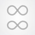 Rope icon logo design with infinity symbol shaped. vector illustration Royalty Free Stock Photo