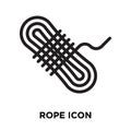Rope icon vector isolated on white background, logo concept of R