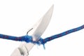 Rope and knife blade Royalty Free Stock Photo