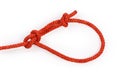 Rope knot bowline with stopper knot on white background Royalty Free Stock Photo