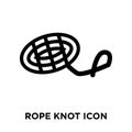 Rope Knot icon vector isolated on white background, logo concept Royalty Free Stock Photo