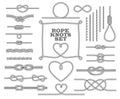 Rope knots collection. Seamless decorative elements. Royalty Free Stock Photo