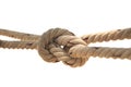 Rope knotted white background Royalty Free Stock Photo