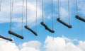 Rope ladder against a blue sky Royalty Free Stock Photo