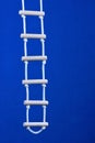 Rope ladder-wooden steps, convenience, simplicity, reliability and compactness, lightweight sports equipment. The use of in Royalty Free Stock Photo