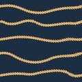 Rope line seamless pattern. Background with marine rope stripes. Vector.