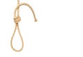 Natural rope loop isolated on white background Royalty Free Stock Photo