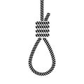 Rope loop noose icon. Vector rope hangman line illustration Royalty Free Stock Photo