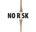 Rope with metal cable. No Risk. Royalty Free Stock Photo