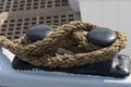 Rope on Mooring Bitt Royalty Free Stock Photo