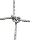 Rope noose with hangman`s knot hanging in front of white background Royalty Free Stock Photo