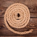 Rope on the old board Royalty Free Stock Photo