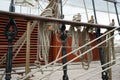 Rope on an old sailboat Royalty Free Stock Photo