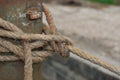 Rope on an old sailboat. Royalty Free Stock Photo
