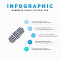 Rope, Pack, Set Blue Infographics Template 5 Steps. Vector Line Icon template