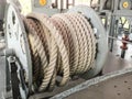 Spiral of rope, Coiled rope on boats deck